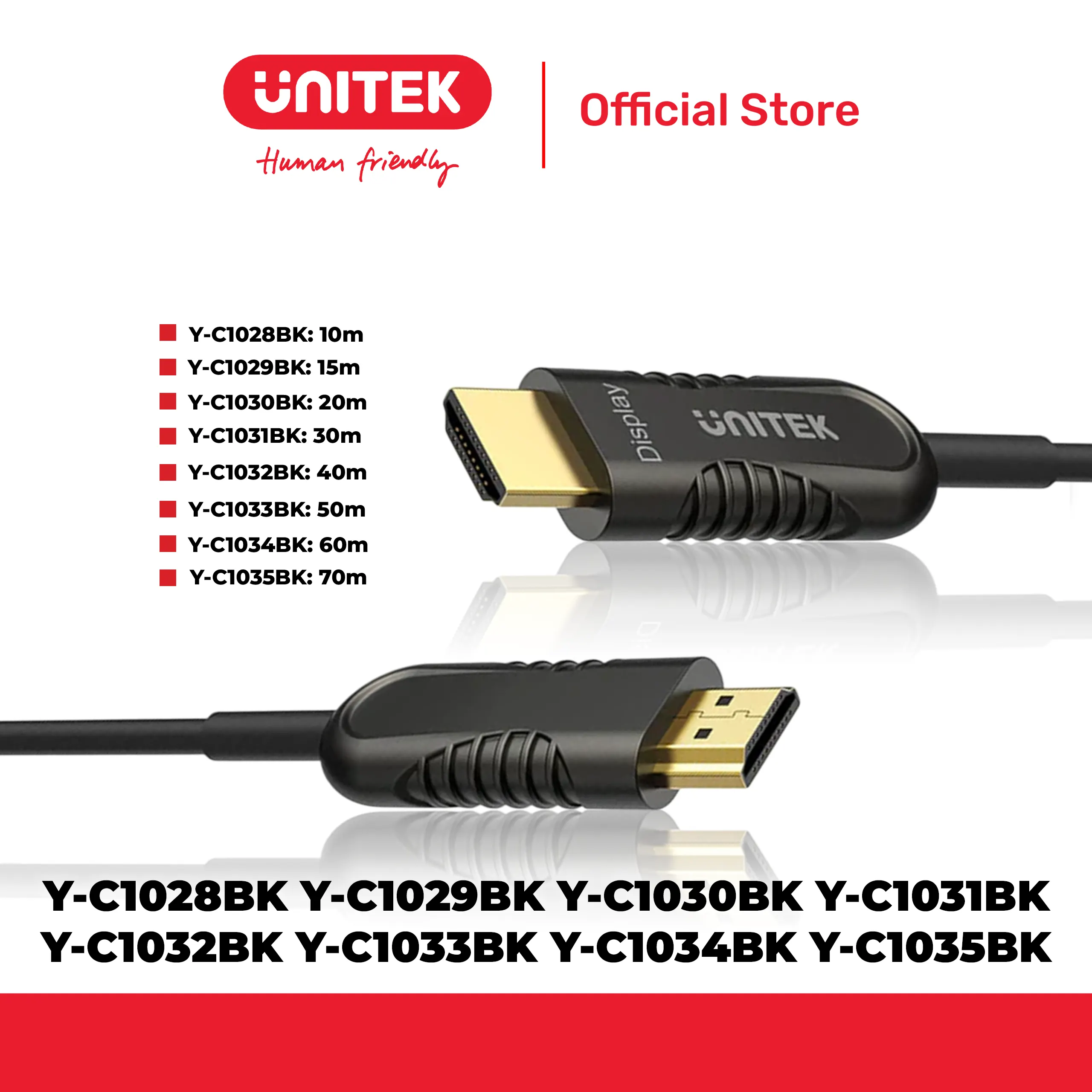 Cáp HDMI sợi quang 4K@60Hz dài đến 70m UNITEK Y-C1028BK