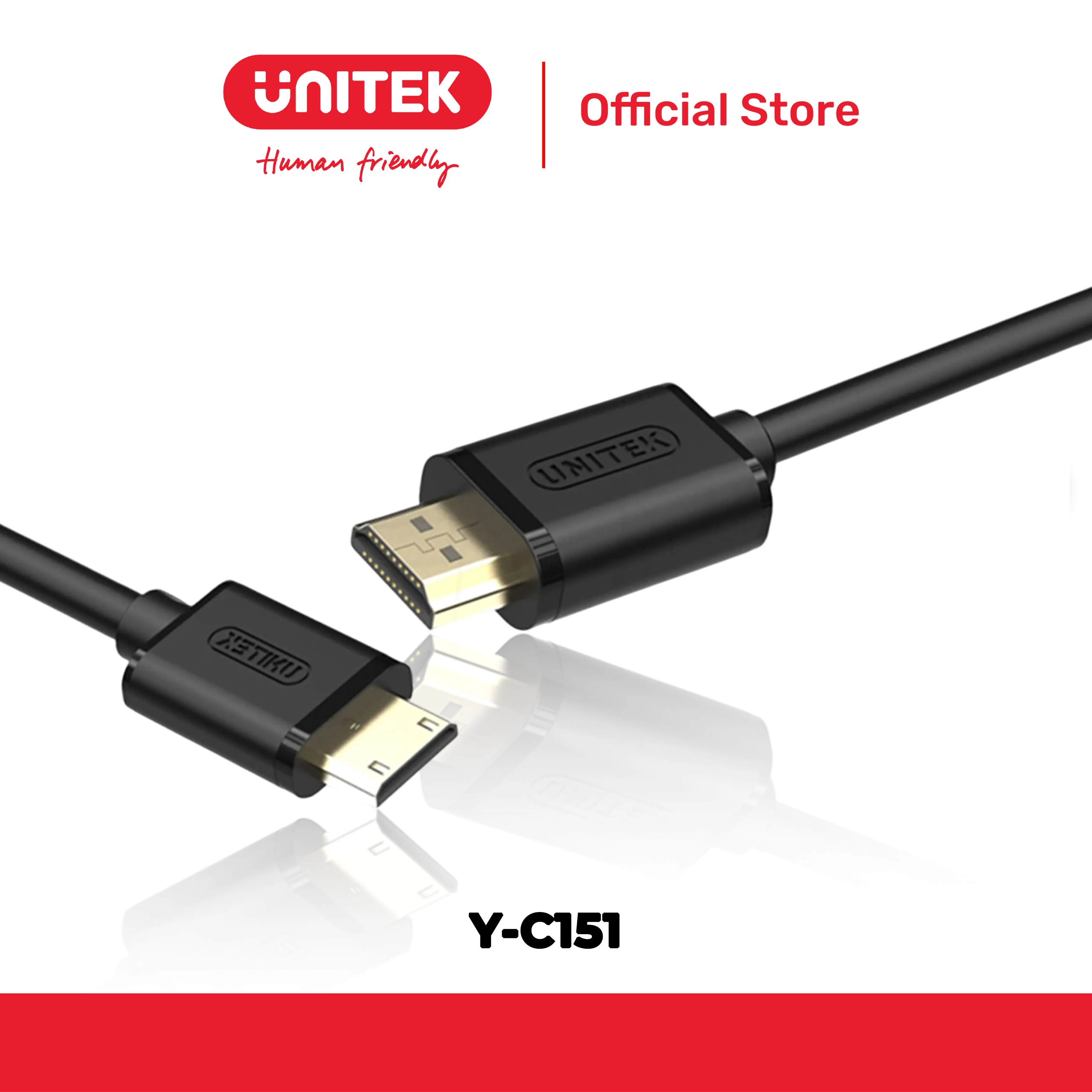 Cáp MiniHDMI -> HDMI2.0 4K@30Hz UNITEK Y-C151