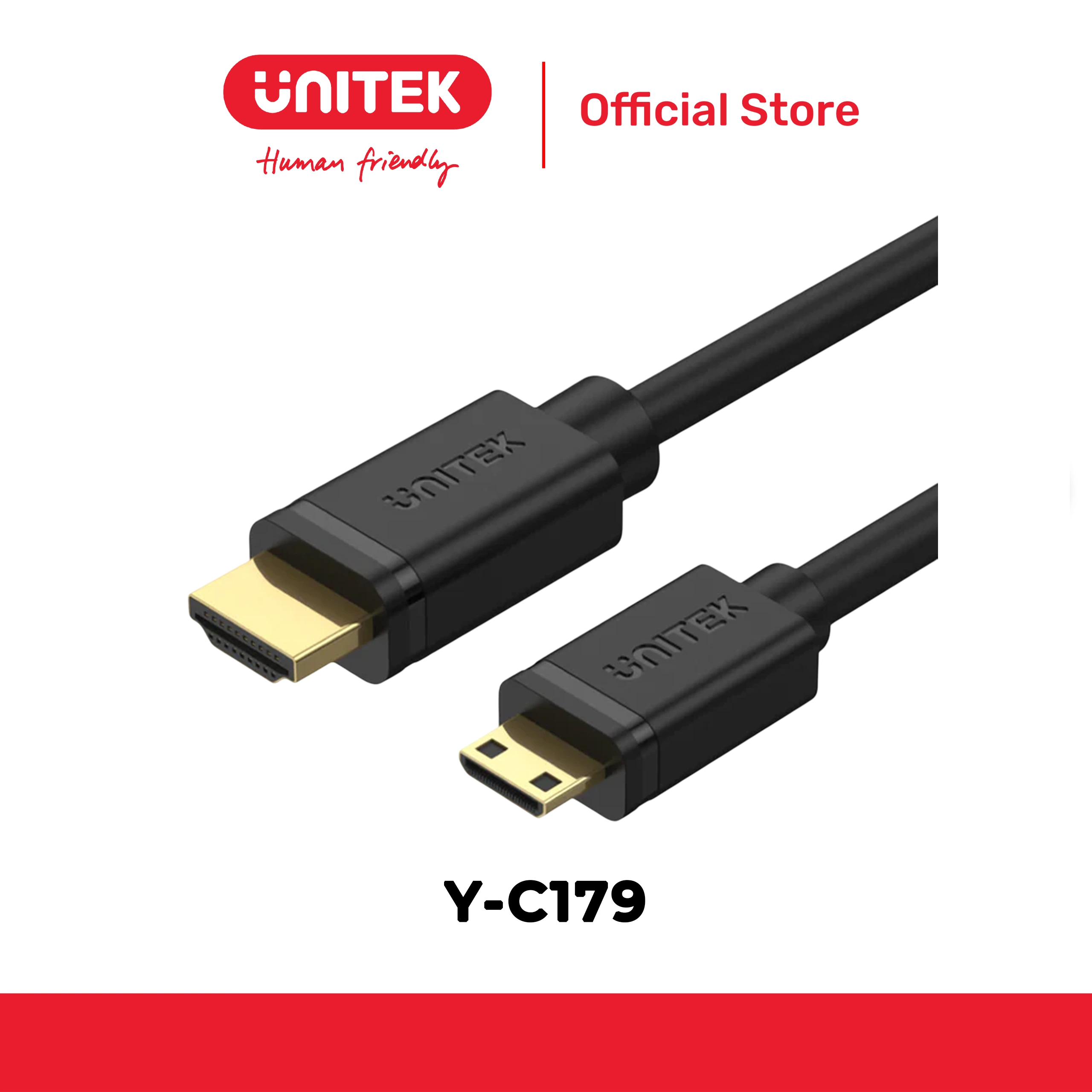 Cáp Mini HDMI -> HDMI 4K@60Hz UNITEK Y-C179