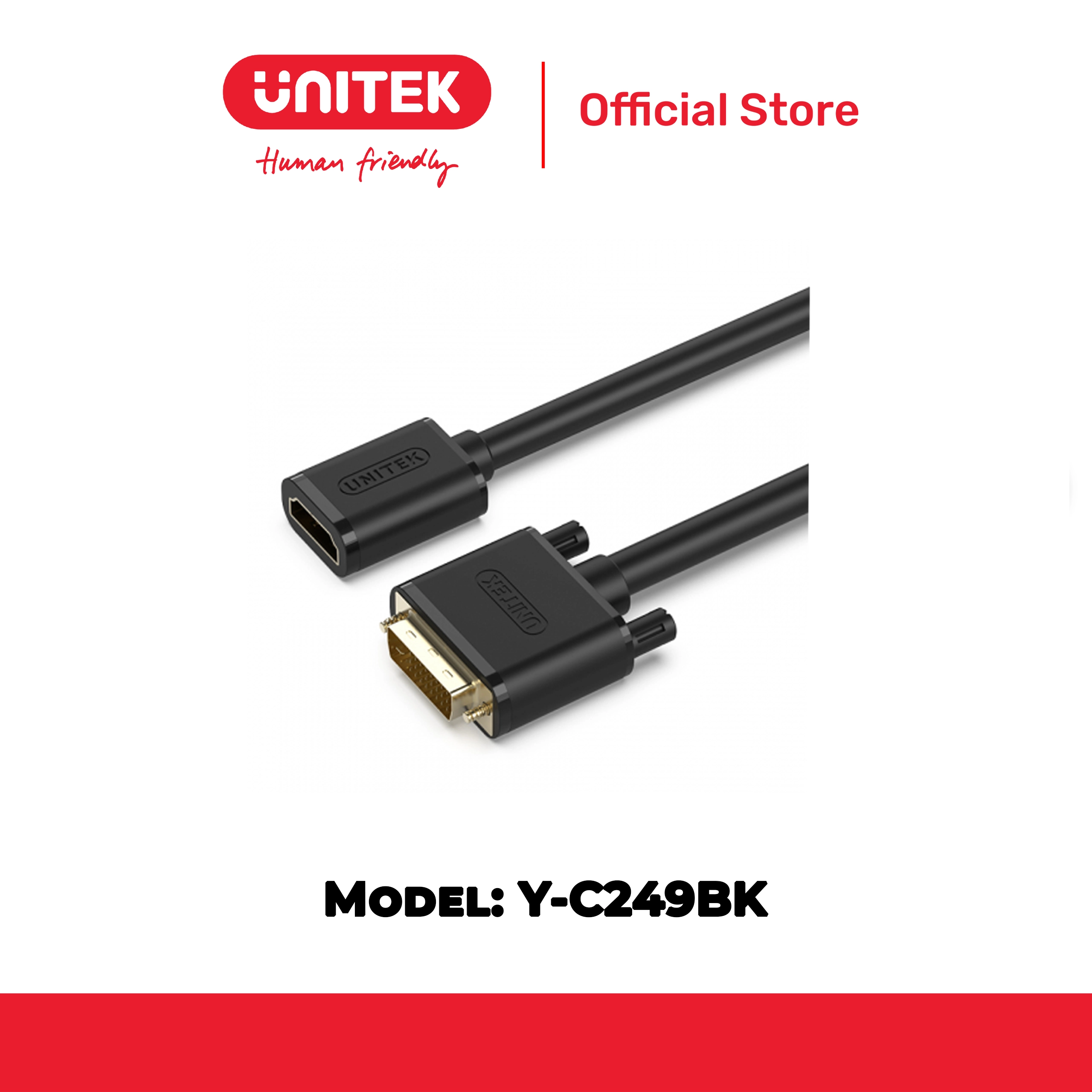 Cáp DVI -> HDMI 1080p@60Hz UNITEK Y-C249BK
