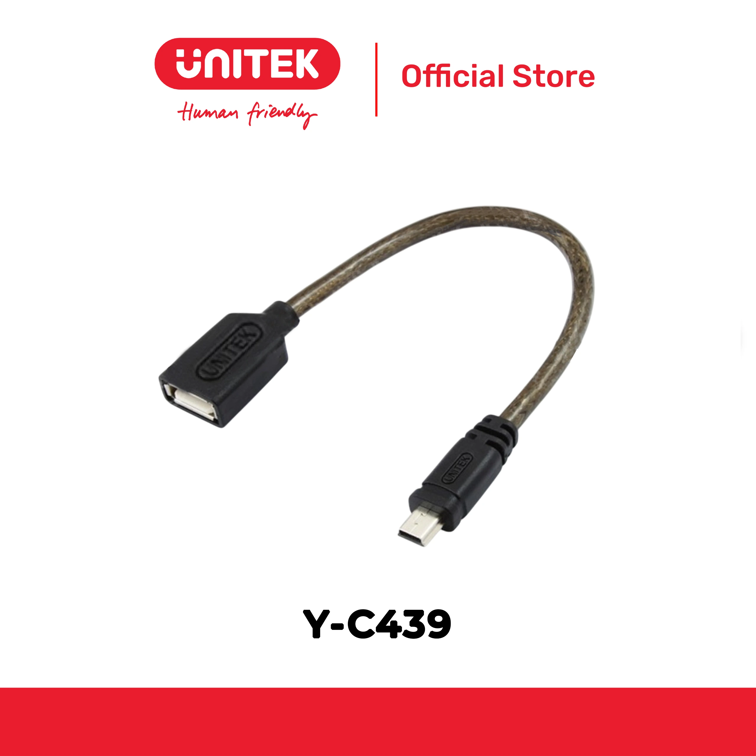 Cáp Mini USB → USB OTG 2.0 UNITEK Y-C439