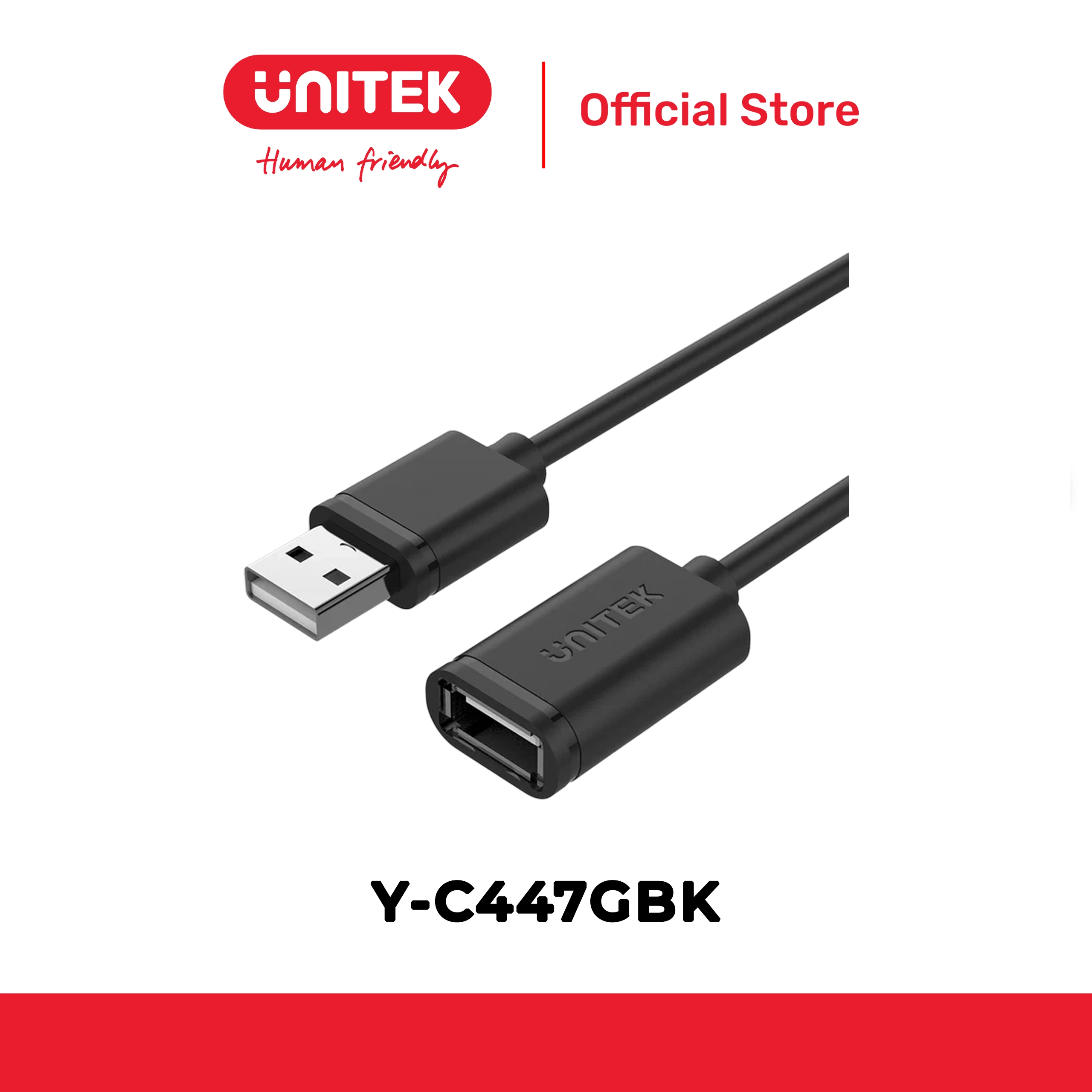 Cáp nối dài USB 2.0 dài đến 5m UNITEK Y-C447GBK