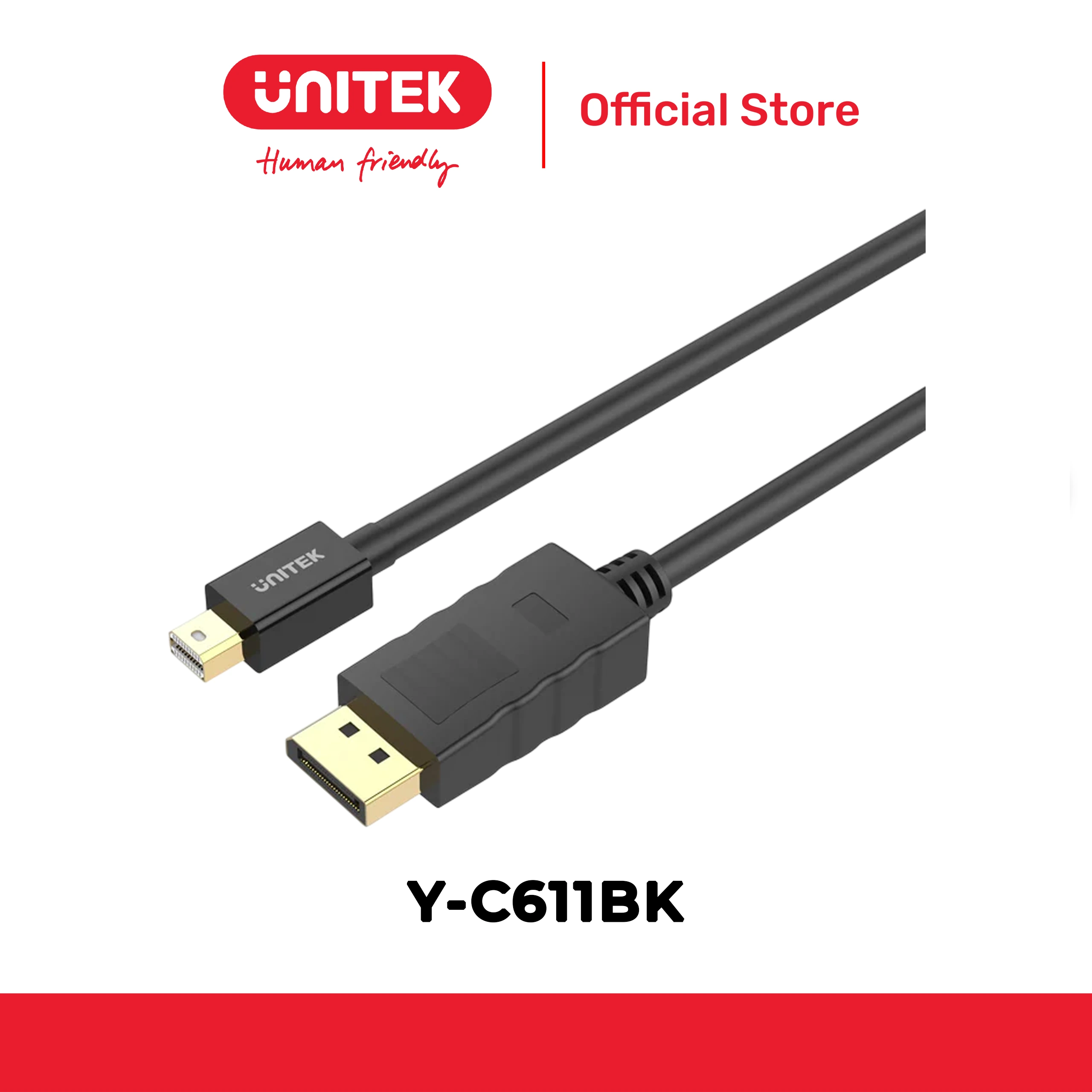 Cáp Mini DisplayPort -> DisplayPort 1.2 4K@60Hz dài đến 3m UNITEK Y-C611BK