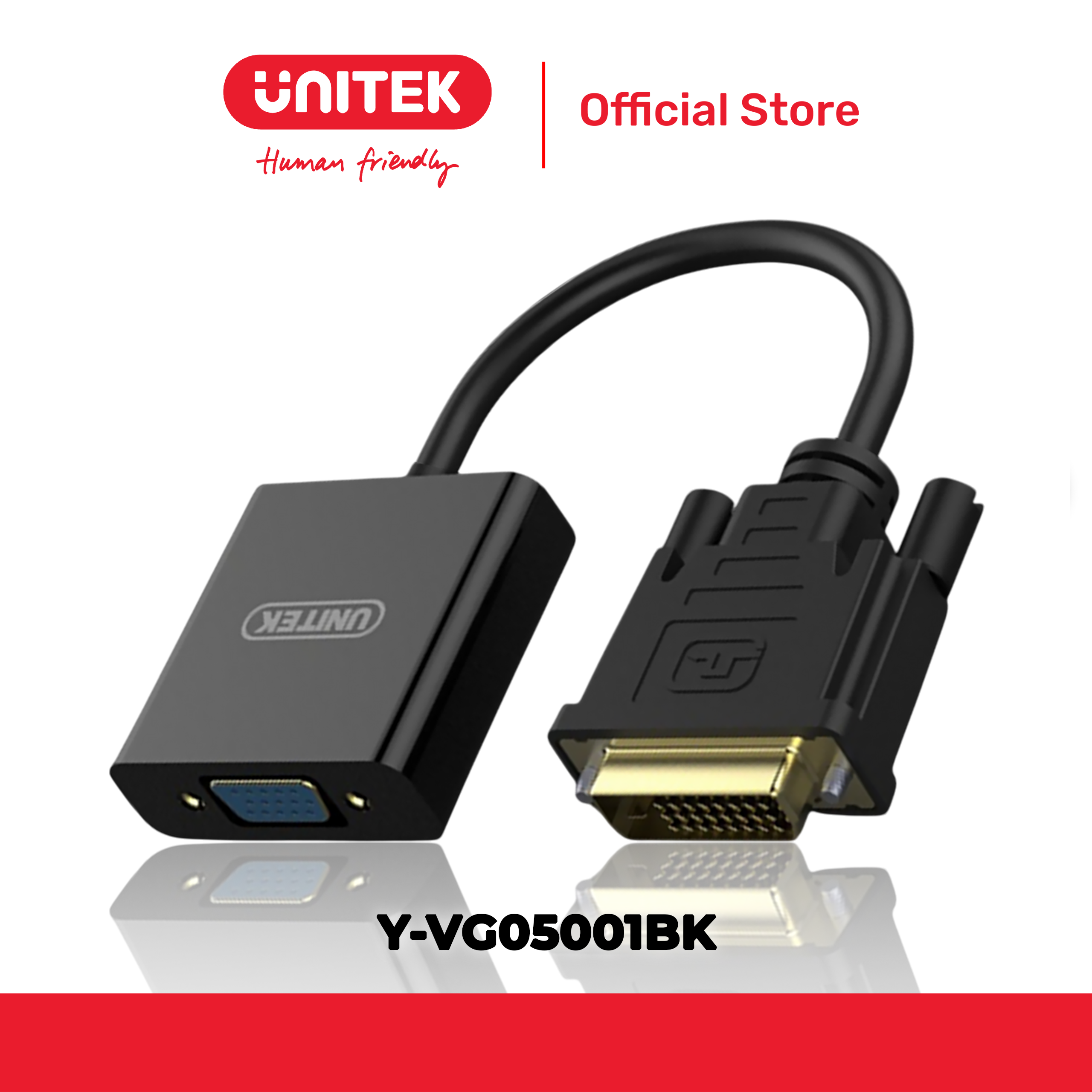 Cáp chuyển đổi DVI -> VGA 1080p@60Hz UNITEK Y-VG05001BK